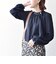 *〈手洗い可能〉アシンメトリーボタン付きスカーフ風ブラウス◇