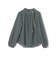 *〈手洗い可能〉アシンメトリーボタン付きスカーフ風ブラウス◇