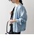 《一部予約》SHIPS any: ノーカラー デニム ブルゾン［SHIPS any DENIM］