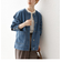 《一部予約》SHIPS any: ノーカラー デニム ブルゾン［SHIPS any DENIM］