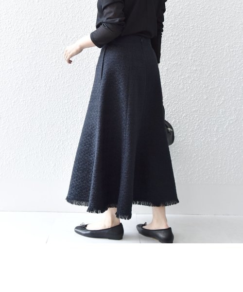 SHIPS any: スラブ ツイード マーメイド スカート［NAVY BLUE