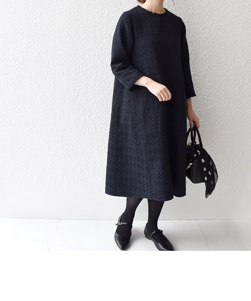 SHIPS any: スラブ ツイード ワンピース［NAVY BLUE］｜シップス