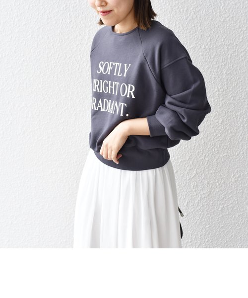 *オーガニック コットン 裏毛 ラグラン ロゴ トップス ◇