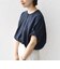 【WEB限定】〈洗濯機可能〉麻混 フロント タック ドルマン ブラウス