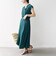 【WEB限定】〈洗濯機可能〉ドット 花柄 サイド プリーツ フレンチスリーブ ワンピース