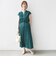 【WEB限定】〈洗濯機可能〉ドット 花柄 サイド プリーツ フレンチスリーブ ワンピース