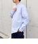SHIPS any: ストライプ / ソリッド リラックス バンドカラー シャツ 25AW◇