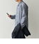 SHIPS any: ストライプ / ソリッド リラックス バンドカラー シャツ 25AW◇