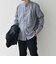 SHIPS any:〈洗濯機可能〉ストライプ / ソリッド リラックス バンドカラー シャツ 26AW◆