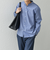 SHIPS any: ストライプ / ソリッド リラックス バンドカラー シャツ 25AW◇