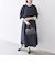 【WEB限定】SHIPS any:〈洗濯機可能〉ダブルクロス Aライン シャツワンピース［NAVY BLUE］