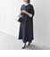 【WEB限定】SHIPS any:〈洗濯機可能〉ダブルクロス Aライン シャツワンピース［NAVY BLUE］