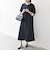 【WEB限定】SHIPS any:〈洗濯機可能〉ダブルクロス Aライン シャツワンピース［NAVY BLUE］