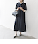 【WEB限定】SHIPS any:〈洗濯機可能〉ダブルクロス Aライン シャツワンピース［NAVY BLUE］