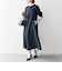 【WEB限定】SHIPS any:〈洗濯機可能〉ダブルクロス Aライン シャツワンピース［NAVY BLUE］