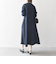 【WEB限定】SHIPS any:〈洗濯機可能〉ダブルクロス Aライン シャツワンピース［NAVY BLUE］