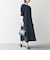 【WEB限定】SHIPS any:〈洗濯機可能〉ダブルクロス Aライン シャツワンピース［NAVY BLUE］