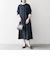 【WEB限定】SHIPS any:〈洗濯機可能〉ダブルクロス Aライン シャツワンピース［NAVY BLUE］