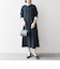 【WEB限定】SHIPS any:〈洗濯機可能〉ダブルクロス Aライン シャツワンピース［NAVY BLUE］