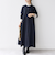 【WEB限定】SHIPS any:〈洗濯機可能〉ダブルクロス Aライン シャツワンピース［NAVY BLUE］