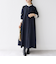 【WEB限定】SHIPS any:〈洗濯機可能〉ダブルクロス Aライン シャツワンピース［NAVY BLUE］