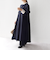 【WEB限定】SHIPS any:〈洗濯機可能〉ダブルクロス Aライン シャツワンピース［NAVY BLUE］