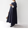 【WEB限定】SHIPS any:〈洗濯機可能〉ダブルクロス Aライン シャツワンピース［NAVY BLUE］