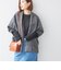 〈手洗い可能〉袖 リブ 切り替え チェック ショート 羽織 ◇