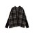 〈手洗い可能〉袖 リブ 切り替え チェック ショート 羽織 ◇