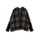 〈手洗い可能〉袖 リブ 切り替え チェック ショート 羽織 ◇