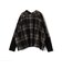 〈手洗い可能〉袖 リブ 切り替え チェック ショート 羽織 ◇