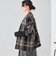 〈手洗い可能〉袖 リブ 切り替え チェック ショート 羽織 ◇