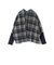 〈手洗い可能〉袖 リブ 切り替え チェック ショート 羽織 ◇