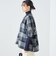 〈手洗い可能〉袖 リブ 切り替え チェック ショート 羽織 ◇