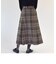 quaranciel:〈手洗い可能〉チェック ソリッド ボタン スカート