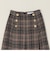 quaranciel:〈手洗い可能〉チェック ソリッド ボタン スカート