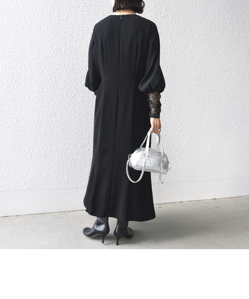 美品 VALENTINO ベルスリーブ ワンピース 38 ブラック VALENTINO - VALENTINO×UNDERCOVER襟付きワンピースヴァレンチノ