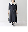 SHIPS any: 〈洗濯機可能〉ダブルクロス チェルシー ワンピース［NAVY BLUE］