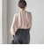 〈手洗い可能〉ヴィンテージ サテン ネック ギャザー ブラウス