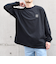 【WEB限定】SHIPS any: BLAH BLAH BLAH.ワンポイント 刺繍 ルーズ Tシャツ (ロンT)◆