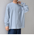 【WEB限定】SHIPS any: BLAH BLAH BLAH.ワンポイント 刺繍 ルーズ Tシャツ (ロンT)◆