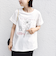 【WEB限定】〈手洗い可能〉フラワー 箔 プリント ロゴ TEE