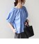 《新色・一部追加予約》SHIPS Colors:〈手洗い可能〉スラブ ボリュームスリーブ ブラウス◆