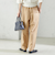 SHIPS Primary Navy Label:麻 レーヨン イージー パンツ