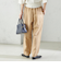 SHIPS Primary Navy Label:麻 レーヨン イージー パンツ