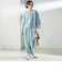 SHIPS Primary Navy Label:麻 レーヨン イージー パンツ