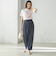 SHIPS Primary Navy Label:麻 レーヨン イージー パンツ