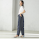 SHIPS Primary Navy Label:麻 レーヨン イージー パンツ