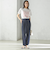 SHIPS Primary Navy Label:麻 レーヨン イージー パンツ