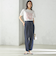 SHIPS Primary Navy Label:麻 レーヨン イージー パンツ